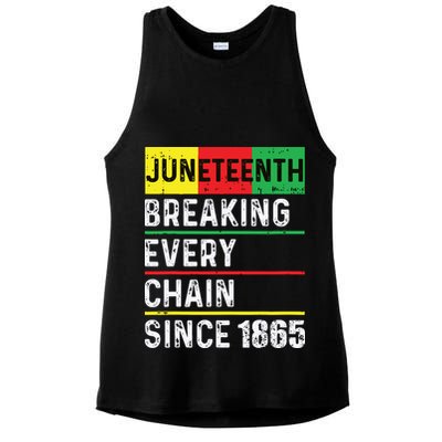 Juneteenth Breaking Every Chain Since 1865 African American Ladies PosiCharge Tri-Blend Wicking Tank