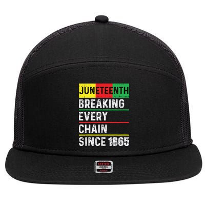 Juneteenth Breaking Every Chain Since 1865 African American 7 Panel Mesh Trucker Snapback Hat