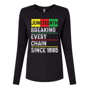 Juneteenth Breaking Every Chain Since 1865 African American Womens Cotton Relaxed Long Sleeve T-Shirt