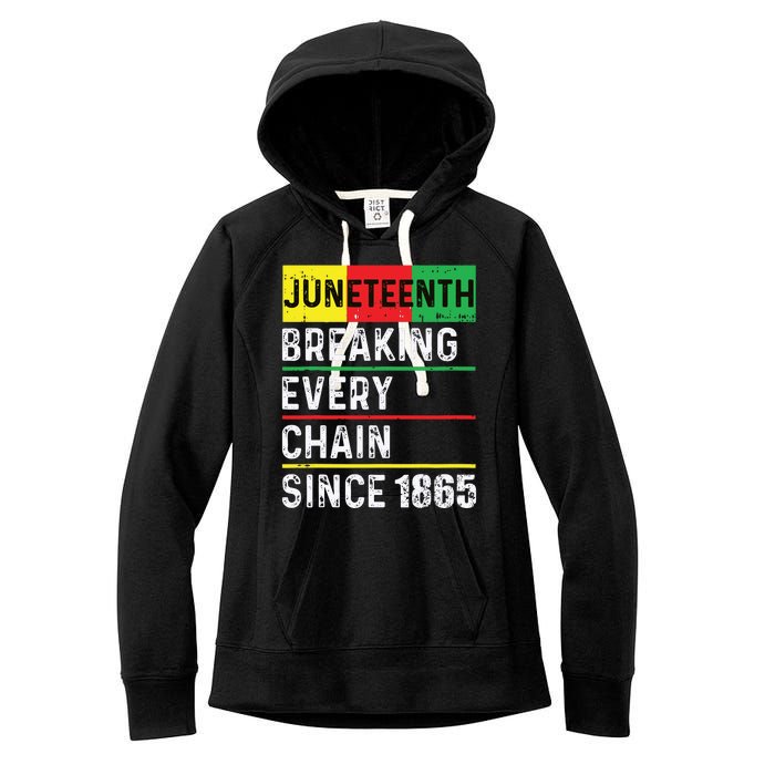 Juneteenth Breaking Every Chain Since 1865 African American Women's Fleece Hoodie