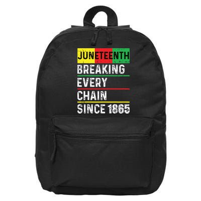 Juneteenth Breaking Every Chain Since 1865 African American 16 in Basic Backpack