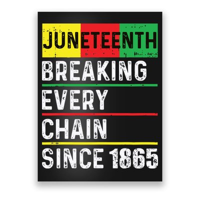 Juneteenth Breaking Every Chain Since 1865 African American Poster