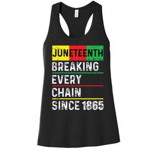 Juneteenth Breaking Every Chain Since 1865 African American Women's Racerback Tank