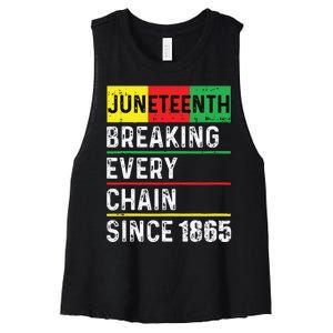 Juneteenth Breaking Every Chain Since 1865 African American Women's Racerback Cropped Tank