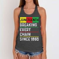 Juneteenth Breaking Every Chain Since 1865 African American Women's Knotted Racerback Tank