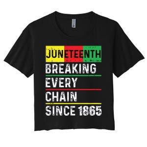 Juneteenth Breaking Every Chain Since 1865 African American Women's Crop Top Tee