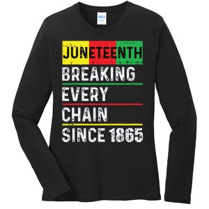 Juneteenth Breaking Every Chain Since 1865 African American Ladies Long Sleeve Shirt