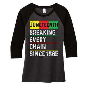 Juneteenth Breaking Every Chain Since 1865 African American Women's Tri-Blend 3/4-Sleeve Raglan Shirt