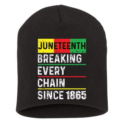 Juneteenth Breaking Every Chain Since 1865 African American Short Acrylic Beanie