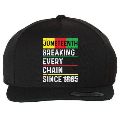 Juneteenth Breaking Every Chain Since 1865 African American Wool Snapback Cap
