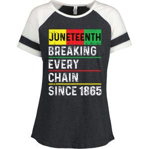 Juneteenth Breaking Every Chain Since 1865 African American Enza Ladies Jersey Colorblock Tee