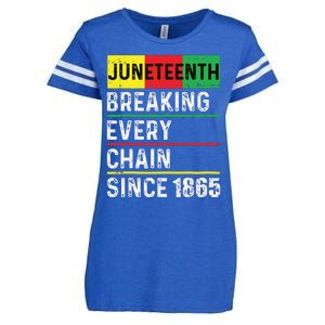 Juneteenth Breaking Every Chain Since 1865 African American Enza Ladies Jersey Football T-Shirt