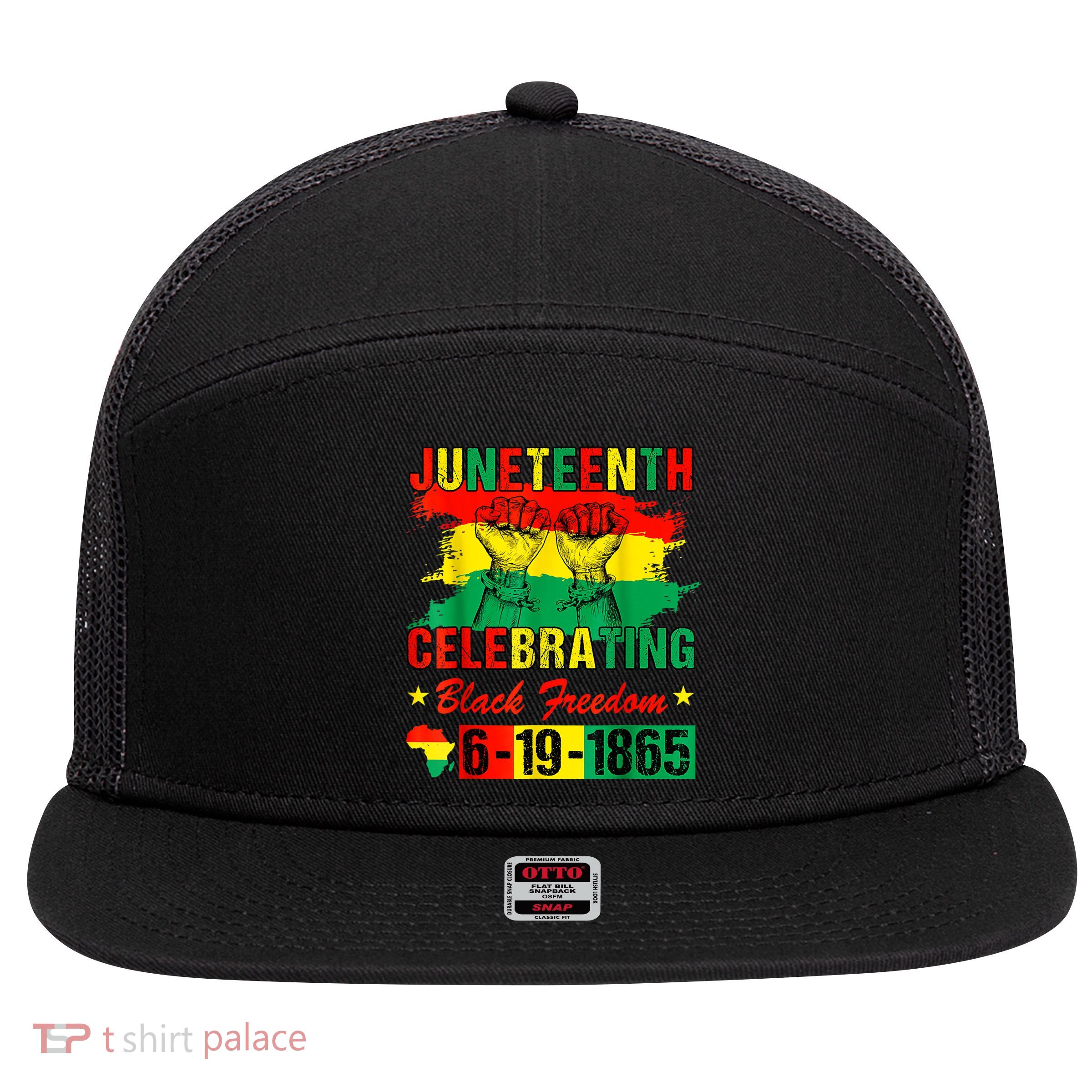 Juneteenth Breaking Every Chain Since 1865 African American 7 Panel Mesh Trucker Snapback Hat