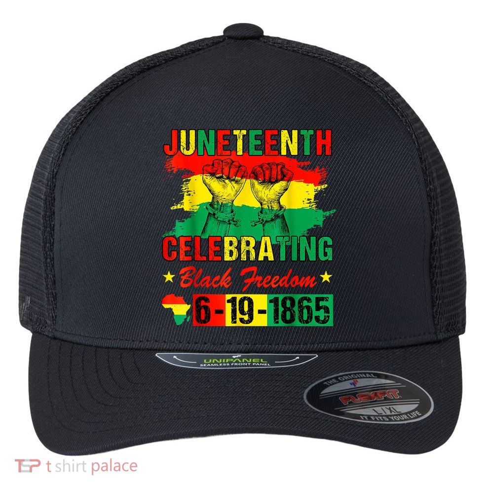 Juneteenth Breaking Every Chain Since 1865 African American Flexfit Unipanel Trucker Cap