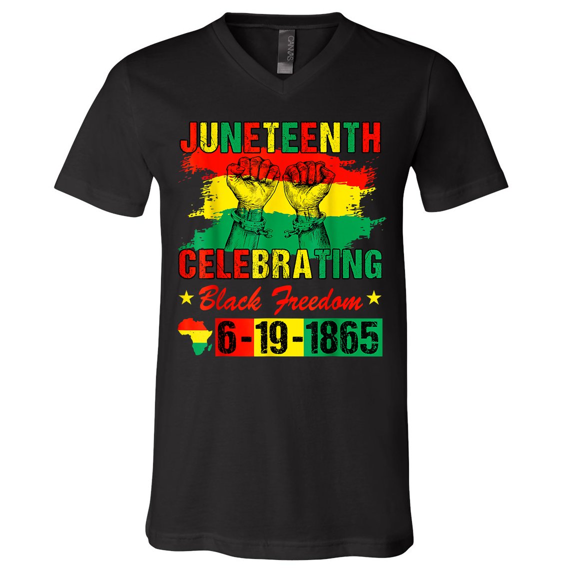 Juneteenth Breaking Every Chain Since 1865 African American V-Neck T-Shirt