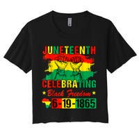Juneteenth Breaking Every Chain Since 1865 African American Women's Crop Top Tee