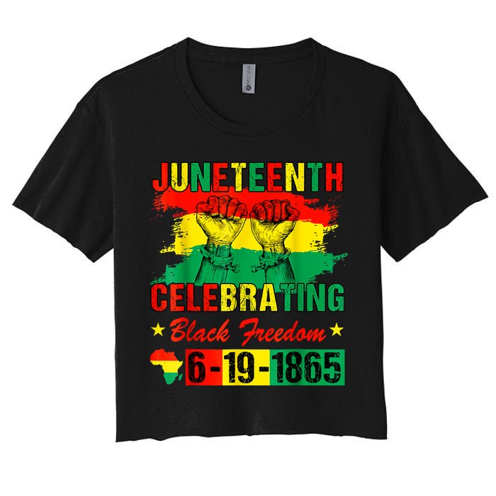 Juneteenth Breaking Every Chain Since 1865 African American Women's Crop Top Tee