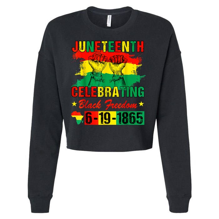 Juneteenth Breaking Every Chain Since 1865 African American Cropped Pullover Crew