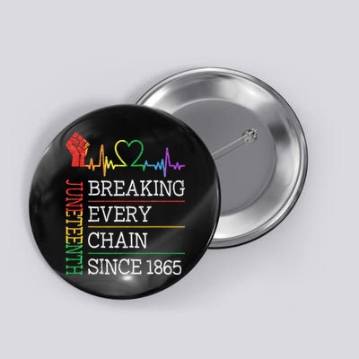 Juneteenth Breaking Every Chain Since 1865 Button