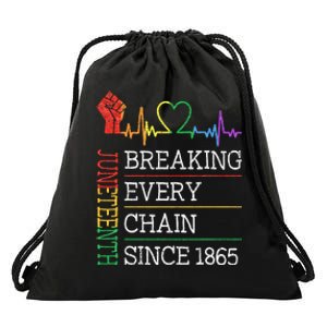 Juneteenth Breaking Every Chain Since 1865 Drawstring Bag