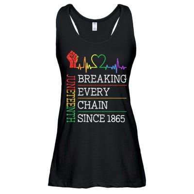 Juneteenth Breaking Every Chain Since 1865 Ladies Essential Flowy Tank