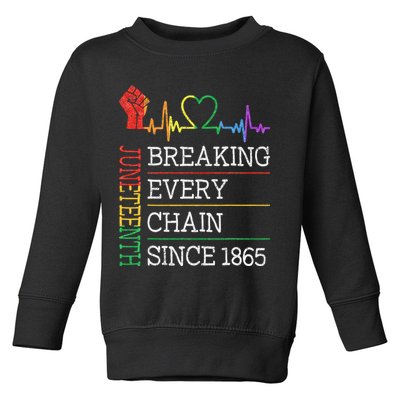 Juneteenth Breaking Every Chain Since 1865 Toddler Sweatshirt
