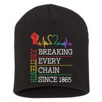 Juneteenth Breaking Every Chain Since 1865 Short Acrylic Beanie
