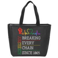 Juneteenth Breaking Every Chain Since 1865 Zip Tote Bag