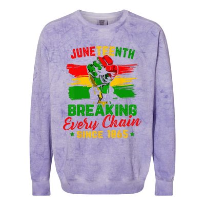 Juneteenth Breaking Every Chain Since 1865 Colorblast Crewneck Sweatshirt