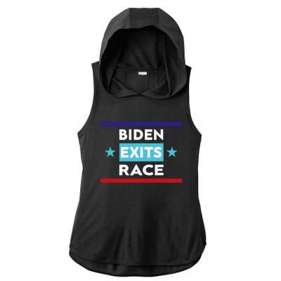 Joe Biden Exits Race Ladies PosiCharge Tri-Blend Wicking Draft Hoodie Tank