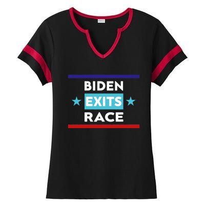 Joe Biden Exits Race Ladies Halftime Notch Neck Tee