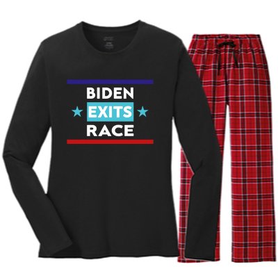 Joe Biden Exits Race Women's Long Sleeve Flannel Pajama Set 