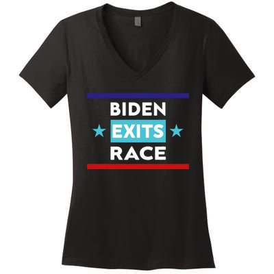 Joe Biden Exits Race Women's V-Neck T-Shirt