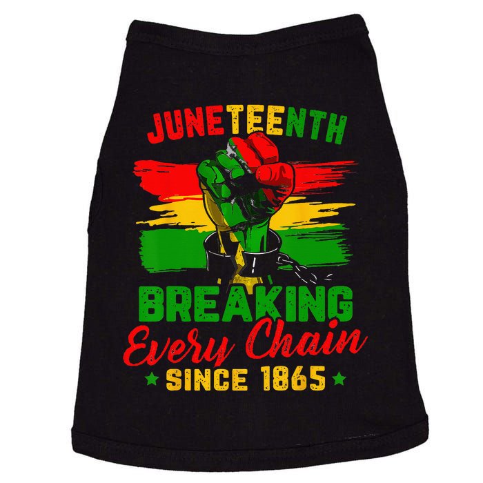 Juneteenth Breaking Every Chain Since 1865 Doggie Tank