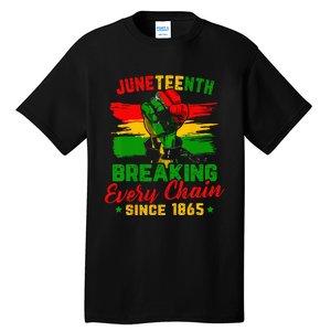 Juneteenth Breaking Every Chain Since 1865 Tall T-Shirt