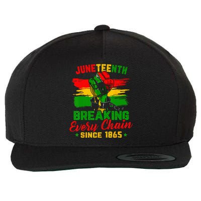 Juneteenth Breaking Every Chain Since 1865 Wool Snapback Cap