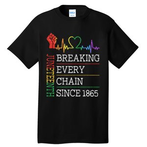 Juneteenth Breaking Every Chain Since 1865 Tall T-Shirt