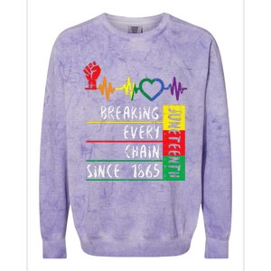 Juneteenth Breaking Every Chain Since 1865 Men Women Kids Colorblast Crewneck Sweatshirt