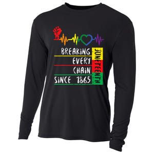 Juneteenth Breaking Every Chain Since 1865 Men Women Kids Cooling Performance Long Sleeve Crew