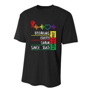 Juneteenth Breaking Every Chain Since 1865 Men Women Kids Youth Performance Sprint T-Shirt