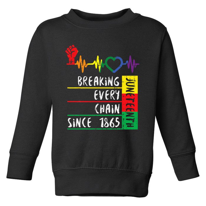 Juneteenth Breaking Every Chain Since 1865 Men Women Kids Toddler Sweatshirt