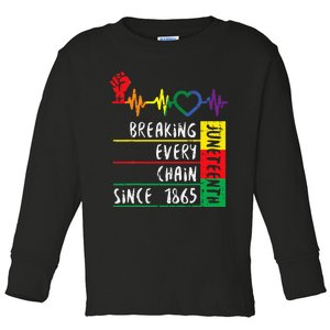 Juneteenth Breaking Every Chain Since 1865 Men Women Kids Toddler Long Sleeve Shirt