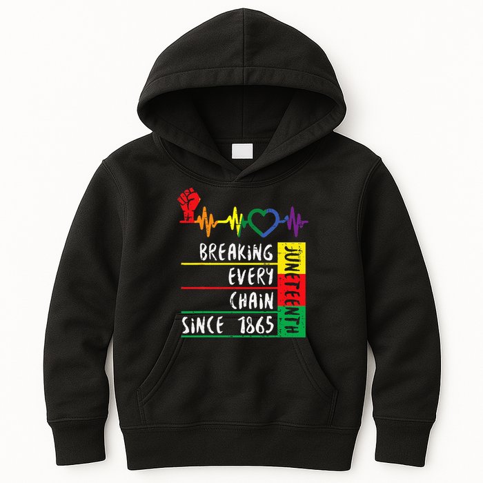 Juneteenth Breaking Every Chain Since 1865 Men Women Kids Kids Hoodie