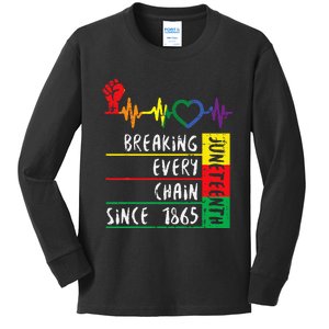 Juneteenth Breaking Every Chain Since 1865 Men Women Kids Kids Long Sleeve Shirt