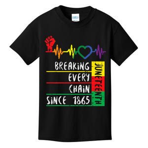 Juneteenth Breaking Every Chain Since 1865 Men Women Kids Kids T-Shirt