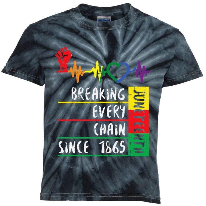 Juneteenth Breaking Every Chain Since 1865 Men Women Kids Kids Tie-Dye T-Shirt