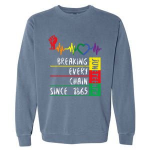 Juneteenth Breaking Every Chain Since 1865 Men Women Kids Garment-Dyed Sweatshirt