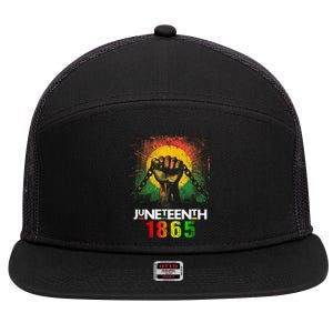 Junenth Break Every Chain Black History Remembrance Gift 7 Panel Mesh Trucker Snapback Hat