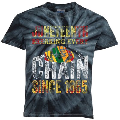 Juneteenth Breaking Every Chain Since 1865 Kids Tie-Dye T-Shirt