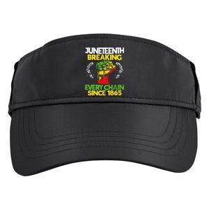 Juneteenth Breaking Every Chain Since 1865 African American Adult Drive Performance Visor